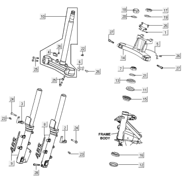 Forcella anteriore - Cuffia Kymco Xciting 500R EVO