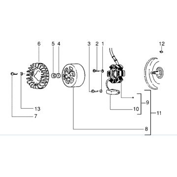 Accensione - Statore - Volano - Ventola di raffreddamento Piaggio Zip RST 50 2T AC