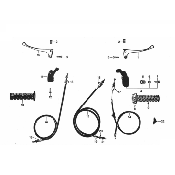 Leva freno - Manopole - Cavi Zundapp 529-010, 020 tm 026