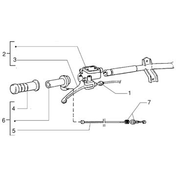 Leva freno destra - Pompa freno - Tubo freno Piaggio Zip RST 50 2T AC