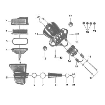 Alloggiamento faro - Filtro aria Zündapp GTS 50 517-39L0