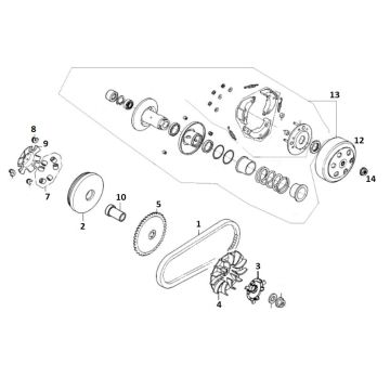 Frizione - Variatore 10 GY6 Euro 4 2018→ l tm n