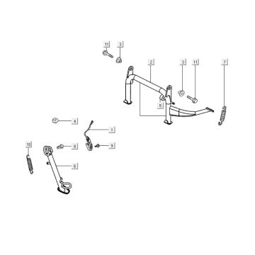 Cavalletto centrale - Cavalletto laterale Kymco Downtown 300i 4T LC bianco