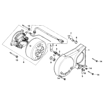 Accensione - Statore - Volano - Coperchio volano Honda MB 50 / MT 50