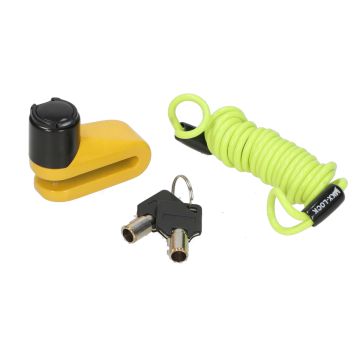 Blocco freno a disco compatto da 5 mm con cavo di segnalazione Power1