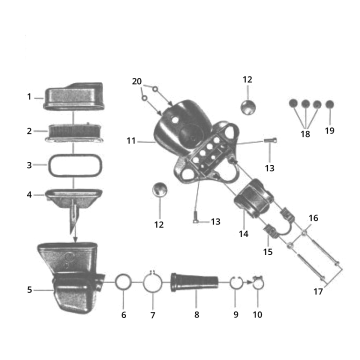 Alloggiamento faro - Filtro aria Zündapp GTS 50 517-40L5