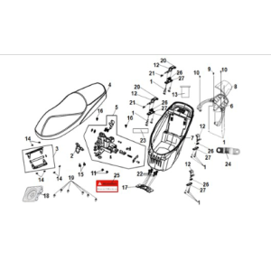 Sedile - portapacchi posteriore Sym E-Fiddle