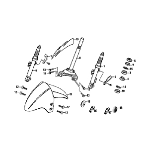 Forcella anteriore parafango anteriore Sym Orbit II (BK-7C) Grigio ferro