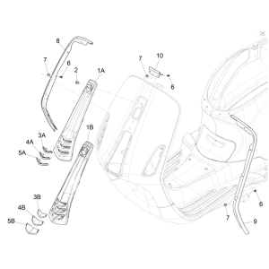 Piastra anteriore Vespa Sprint 4 tempi 3V (iniezione euro4 IGET) White Fushion 544