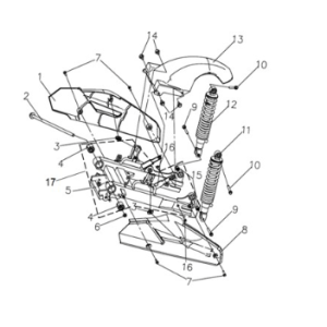 cuscino RR. - forcella RR. - parafango RR. Sym E-Fiddle