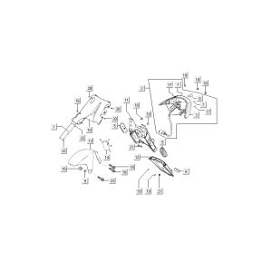 Luce posteriore - Parafango anteriore Kymco Super9 2 tempi nuovo modello argento
