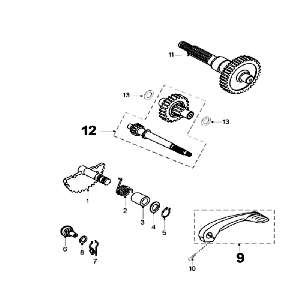 Denti - Kickstarter Peugeot Speedfight 2 50 2 tempi AC nero