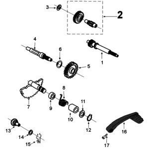 Ingranaggi - Kickstarter Peugeot Kisbee Euro 4 2018 → Semiassi di trasmissioni Peugeot-Kisbee-Orange