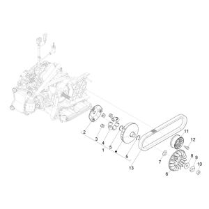 Variatore a cinghia trapezoidale Piaggio MP3 300 HPE/300 HPE Sport ABS Euro 5 2020-2022