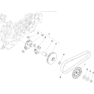 Variatore a cinghia trapezoidale Vespa Sprint 125 3V IE ABS