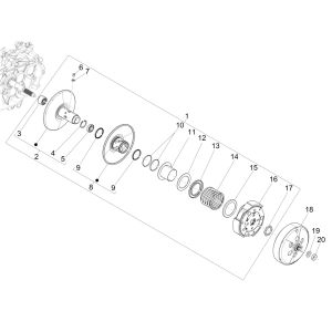Frizione - Scatola frizione Vespa GTS 125 IE ABS Euro 4 2016-2018
