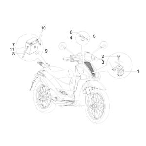 Batteria - Tromba - Relè di avviamento Piaggio Liberty 50 2 tempi AC