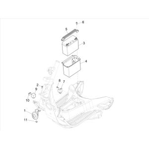 Batteria - Tromba - Relè di avviamento Vespa Sprint 125 3V IE ABS Euro 5 2021