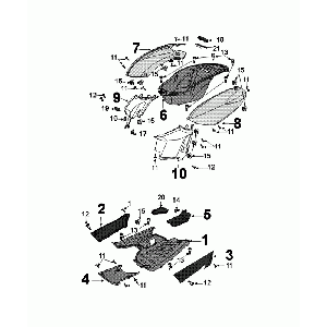 Parabrezza per moto - Runboard - Scatola porta casco Peugeot Kisbee blackcurrant Euro 4
