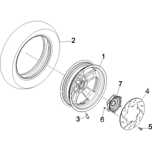 Ruota posteriore ABS per Vespa GTS 250 ie 2005-2009