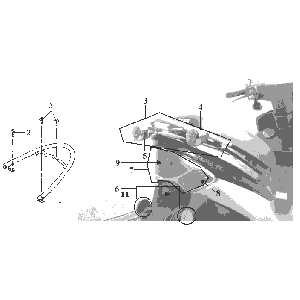 Portapacchi posteriore Sym DD50 blu