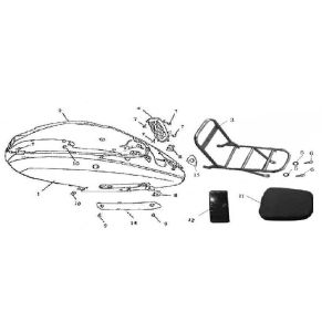 Parabrezza per moto - portapacchi posteriore AGM GT blu