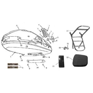 Parabrezza moto - portapacchi posteriore Santini Firenze 125