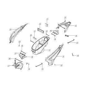 Parabrezza per moto - Scatola porta casco - portapacchi posteriore Kymco People S 50i Euro 4 blu