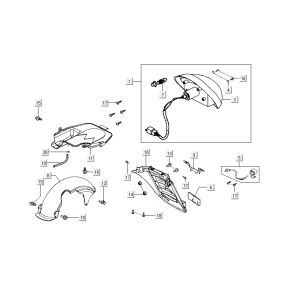 Luce posteriore - Parafango posteriore Kymco Sento 50 4 tempi bianco