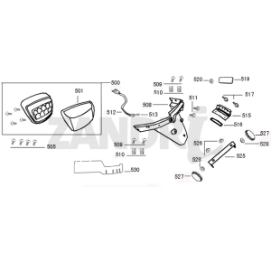 Fanale posteriore - Parafango posteriore Santini Capri blu scuro opaco