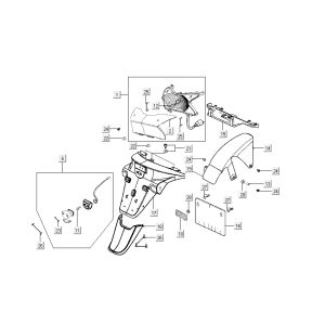 Luce posteriore - Parafango posteriore Kymco Grand Dink 2 tempi antracite