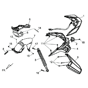 Fanale posteriore - Ammortizzatore Sym Jet 4 (R086) rosso