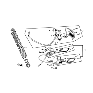 Fanale posteriore - Ammortizzatore Sym Fiddle II Euro 4 (WH-006) bianco