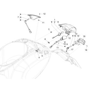 Luce posteriore - Indicatori posteriori Vespa Sprint 50 4 tempi IGET 3V Euro 5