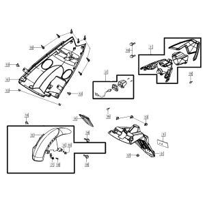 Luce posteriore - Parafango posteriore Kymco Super8 Street 50 4 tempi blu