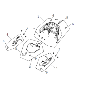 Luce posteriore - Indicatori posteriori AGM Ape 50 neri
