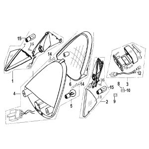 Luce posteriore - Indicatori posteriori Generic Xor 50 2 tempi blu 2006
