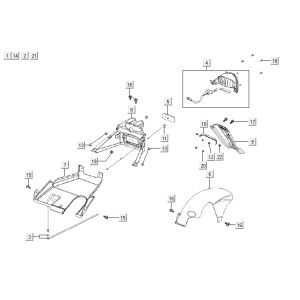Luce posteriore - Parafango posteriore Kymco Agility 12' 4 tempi argento