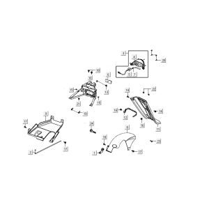 Luce posteriore - Parafango posteriore Kymco Carry 4 tempi nero