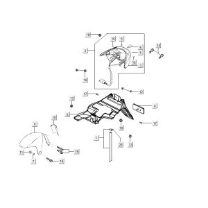 Luce posteriore - Parafango posteriore Kymco Vitality 50 2 tempi AC argento perlato