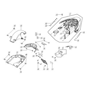 Luce posteriore - Parafango posteriore Kymco Xciting 400i nero opaco