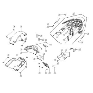 Luce Posteriore - Parafango Posteriore Kymco Xciting 400i Pearly Black