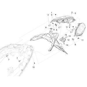 Fanale posteriore Piaggio Medley 125 IE ABS Euro 4 2016-2019