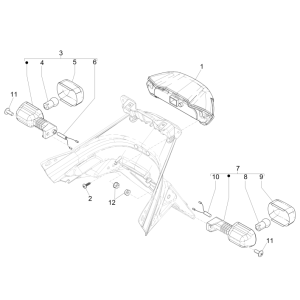 Luce posteriore - Indicatori posteriori Piaggio NRG Power DD 50 2-stroke LC 2007-2017