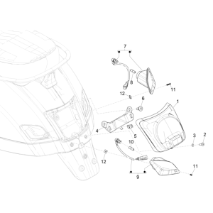 Luce posteriore - Indicatori posteriori Vespa GTS 125 IE ABS Euro 5 2021
