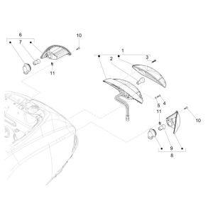 Luce posteriore - Indicatori posteriori Vespa LXV 50 2 tempi