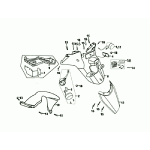 Parafango posteriore - Indicatori posteriori Sym Orbit II Euro 4 Mat Grey
