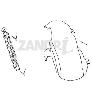Parafango posteriore - Ammortizzatore BTC Grande Retro GT1 rosso