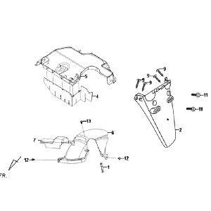 Parafango posteriore Sym Fiddle II (BK-7C) grigio ferro
