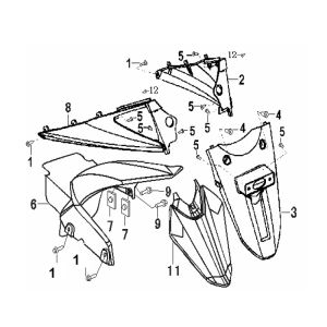 Parafango posteriore generico Xor 50 2 tempi competition 2009